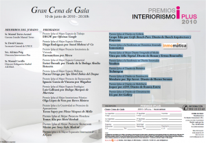 Gran Cena de Gala. Premio Iplus INMOMATICA Gran Cena de Gala. Premio Iplus INMOMATICA