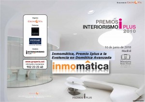 Inmomatica.Premio Iplus a la Excelencia en Domótica Avanzada